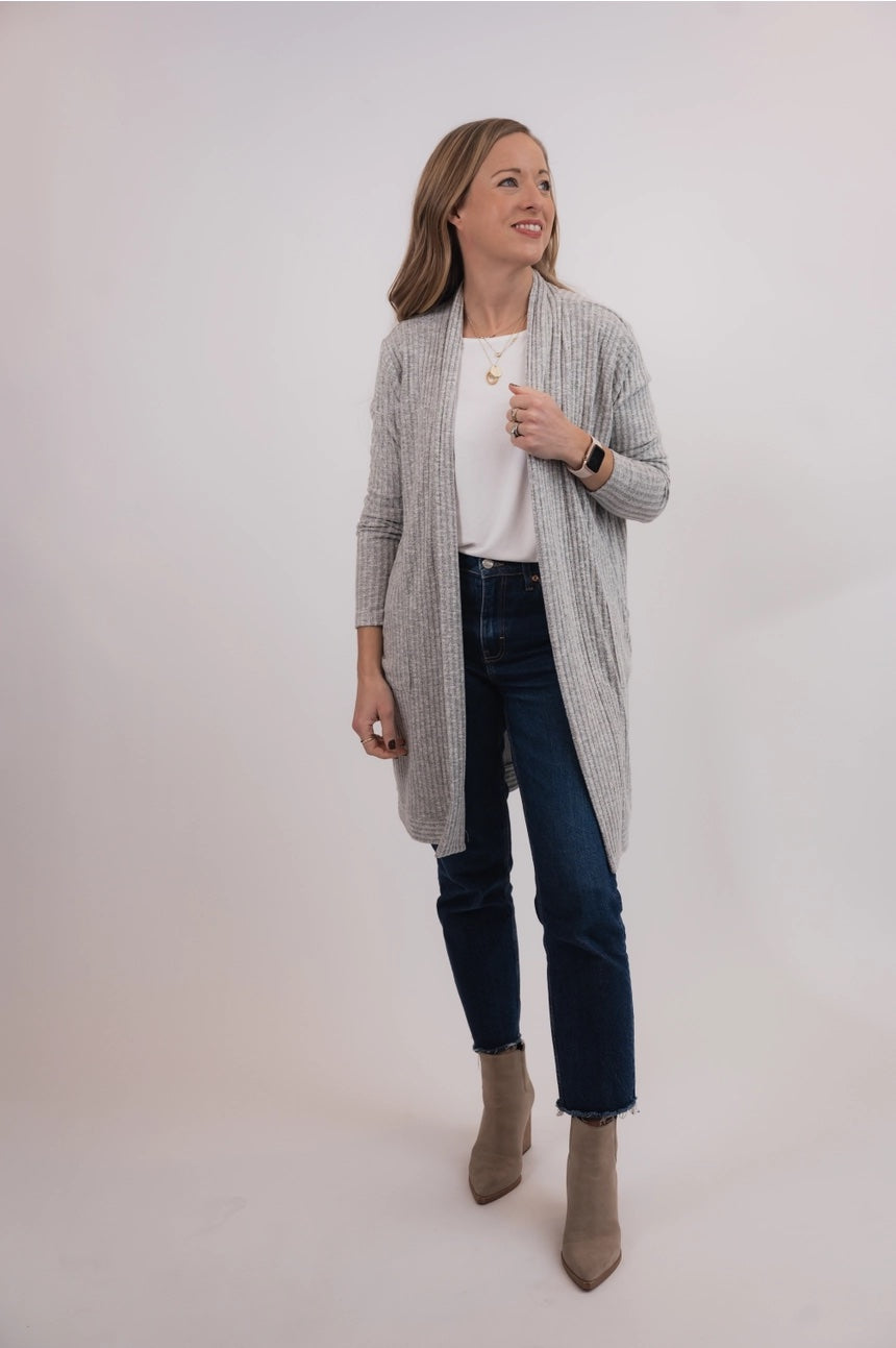 Open Cardi, Getaway Grey