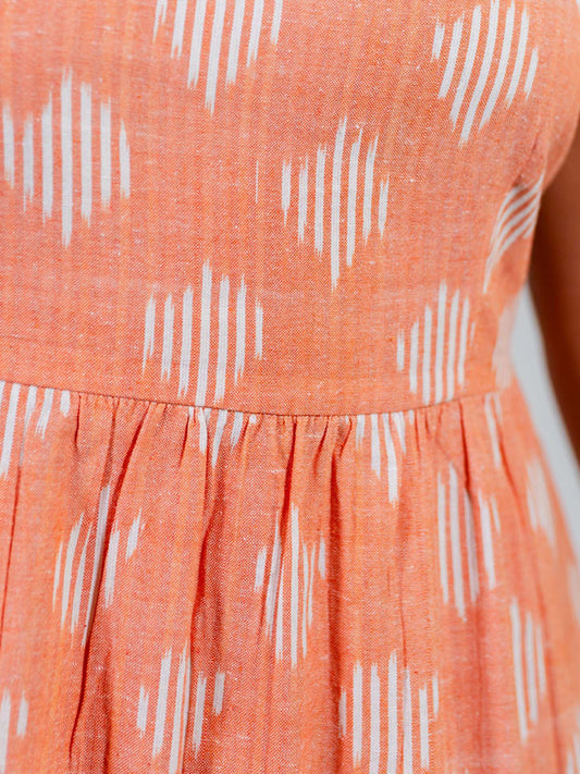 Provence Midi Dress, Peach Ikat