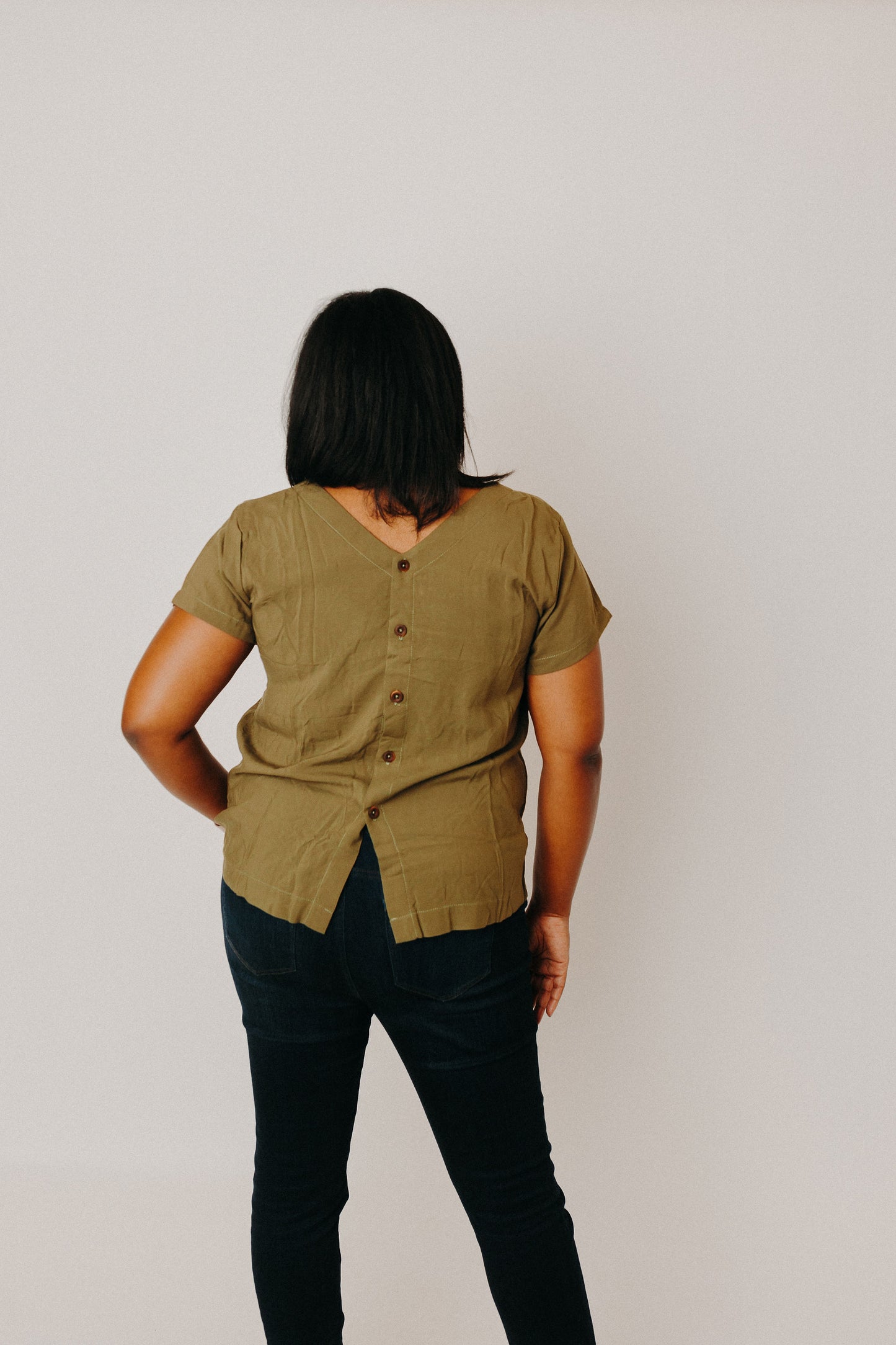 Reverse Blouse, Olive