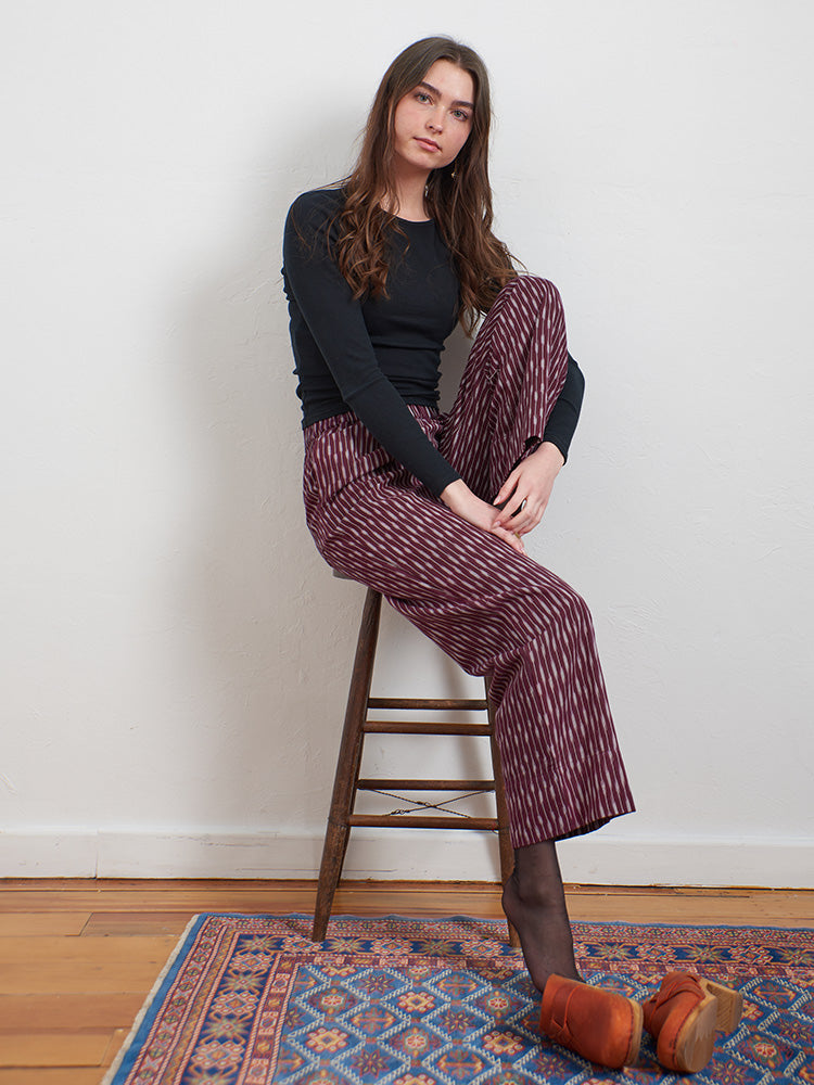 Rosie Pant, Plum Ikat