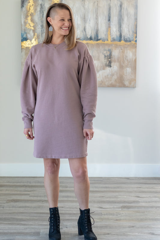 Viola Sweatshirt Dress, Woodrose