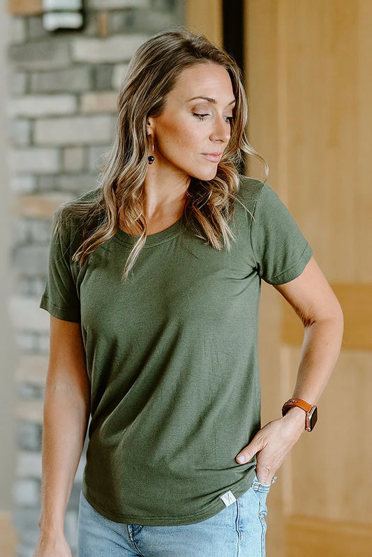 Scoop Tee, Olive