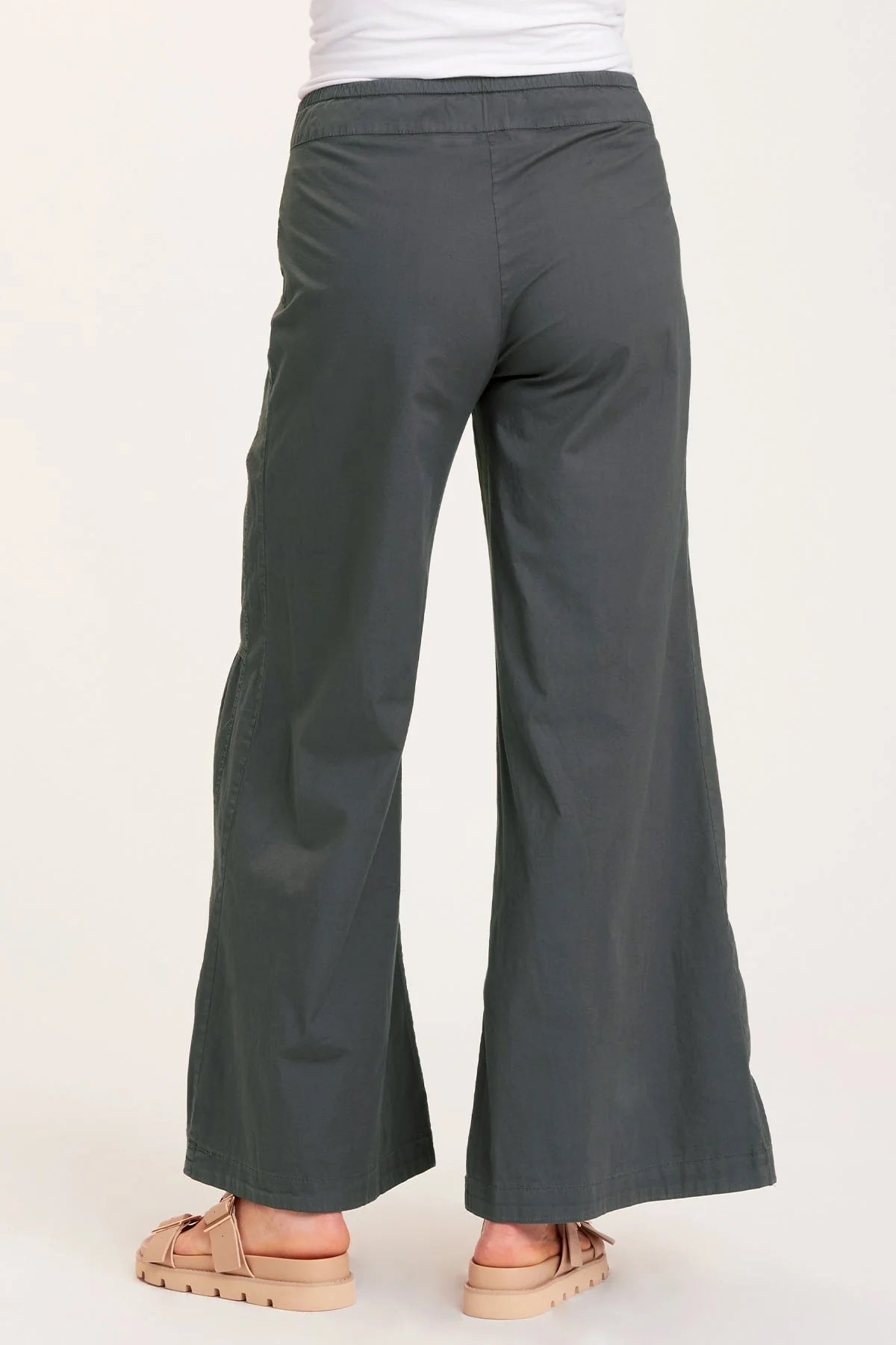 Terraced Wide Leg Pant, Charcoal