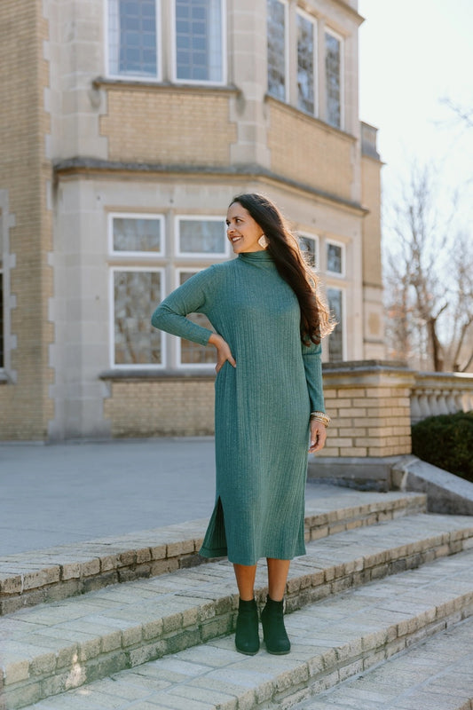 Turtleneck Dress, Jade