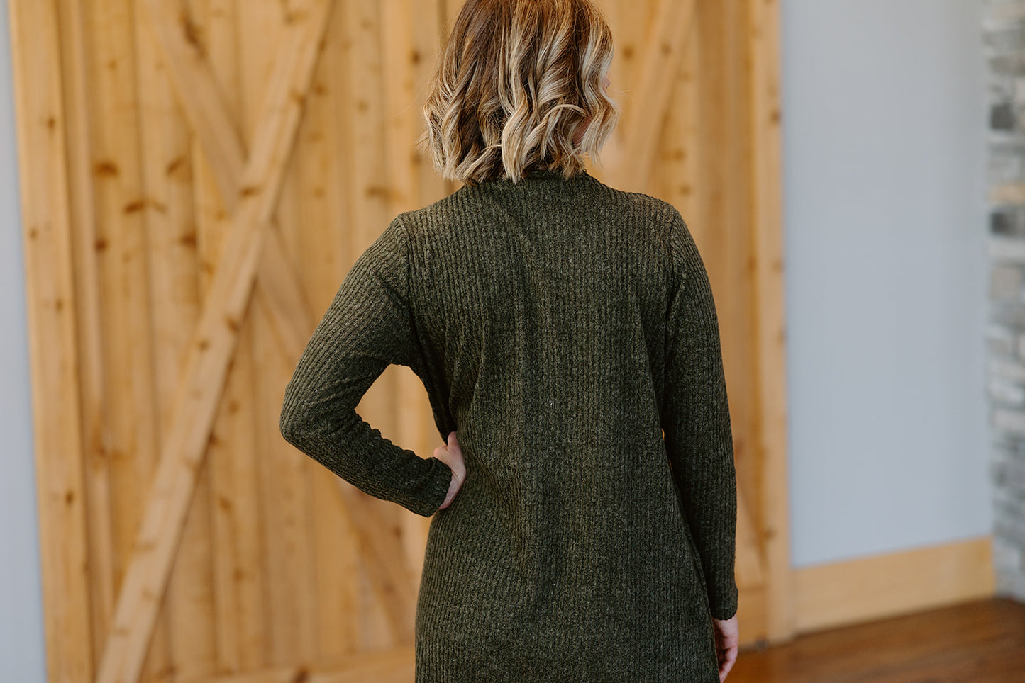 Turtleneck Dress, Olive Leaf