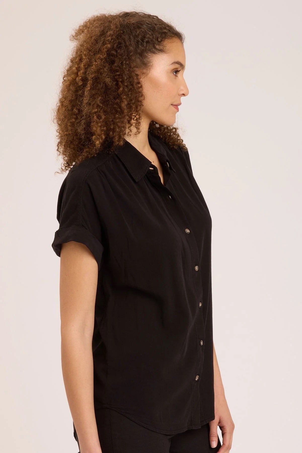 Twill Rizzo Top, Black