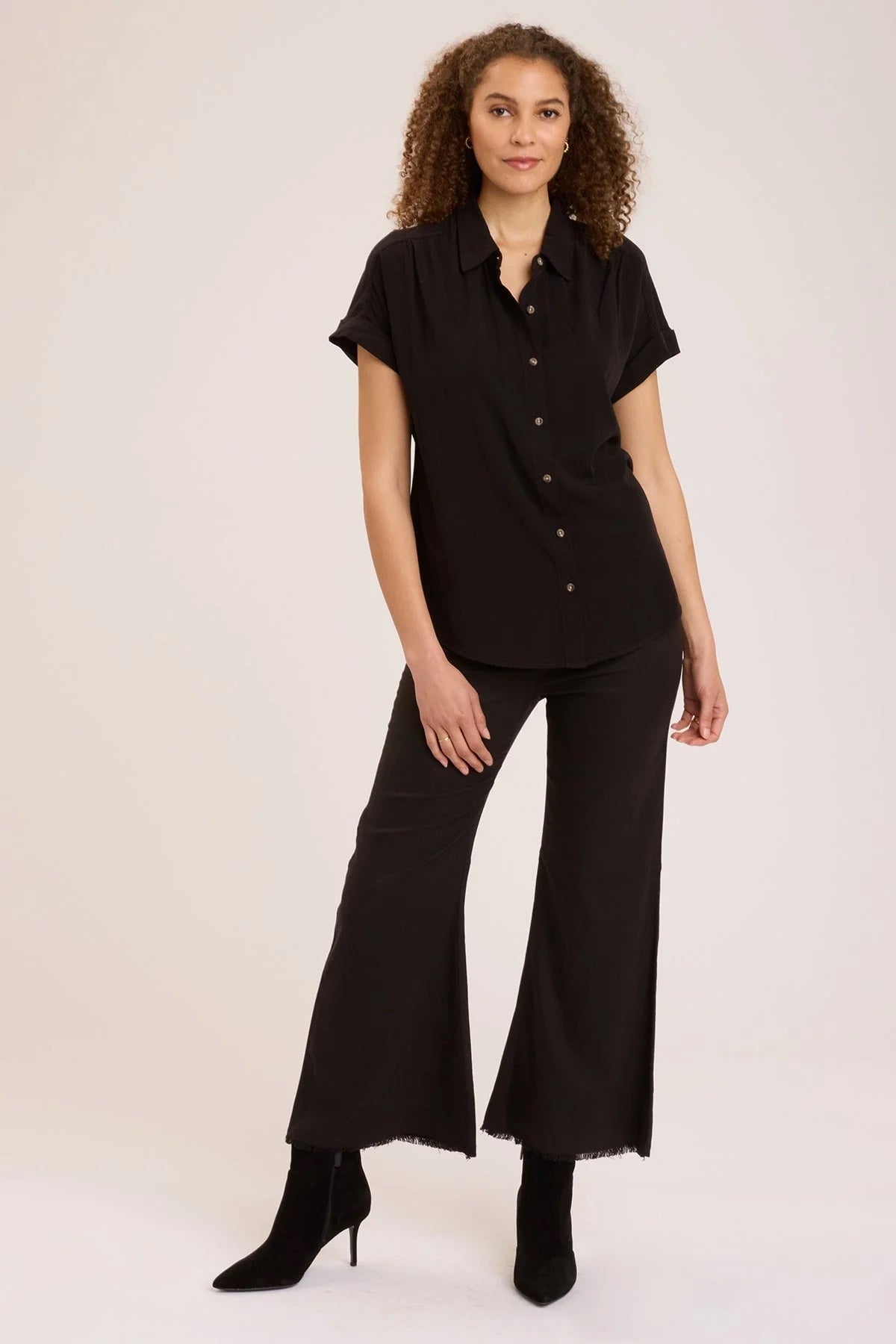 Twill Rizzo Top, Black