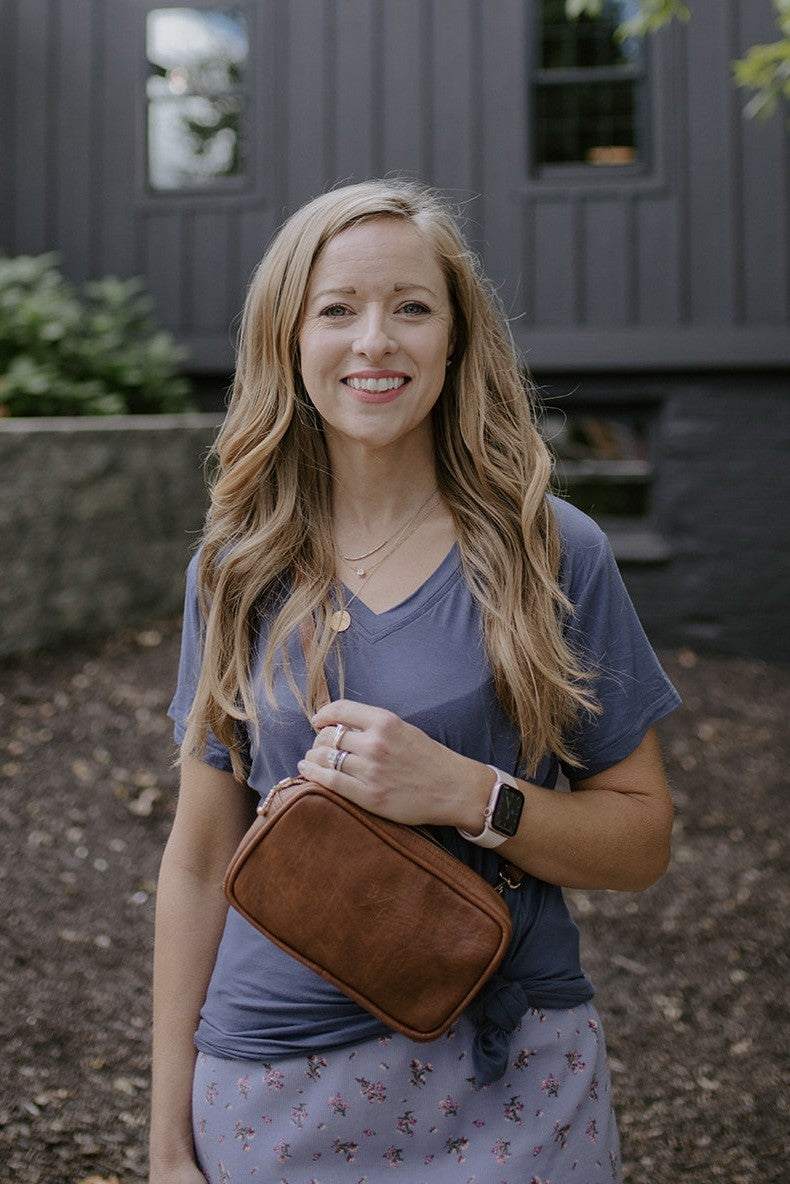 V-Neck Tee, Blueberry