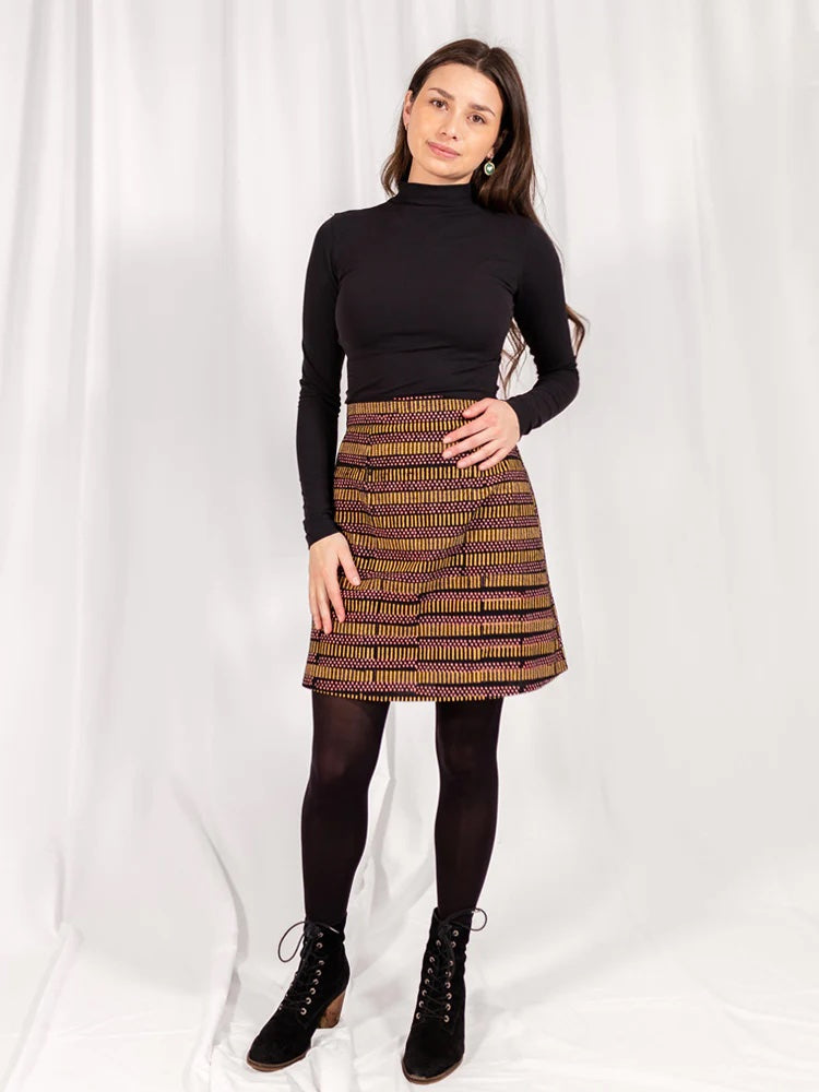 Val Mini Skirt, Dots & Dashes Yellow