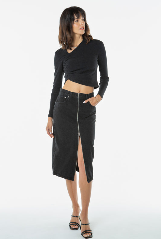 Veta Pencil Skirt, Black Rock