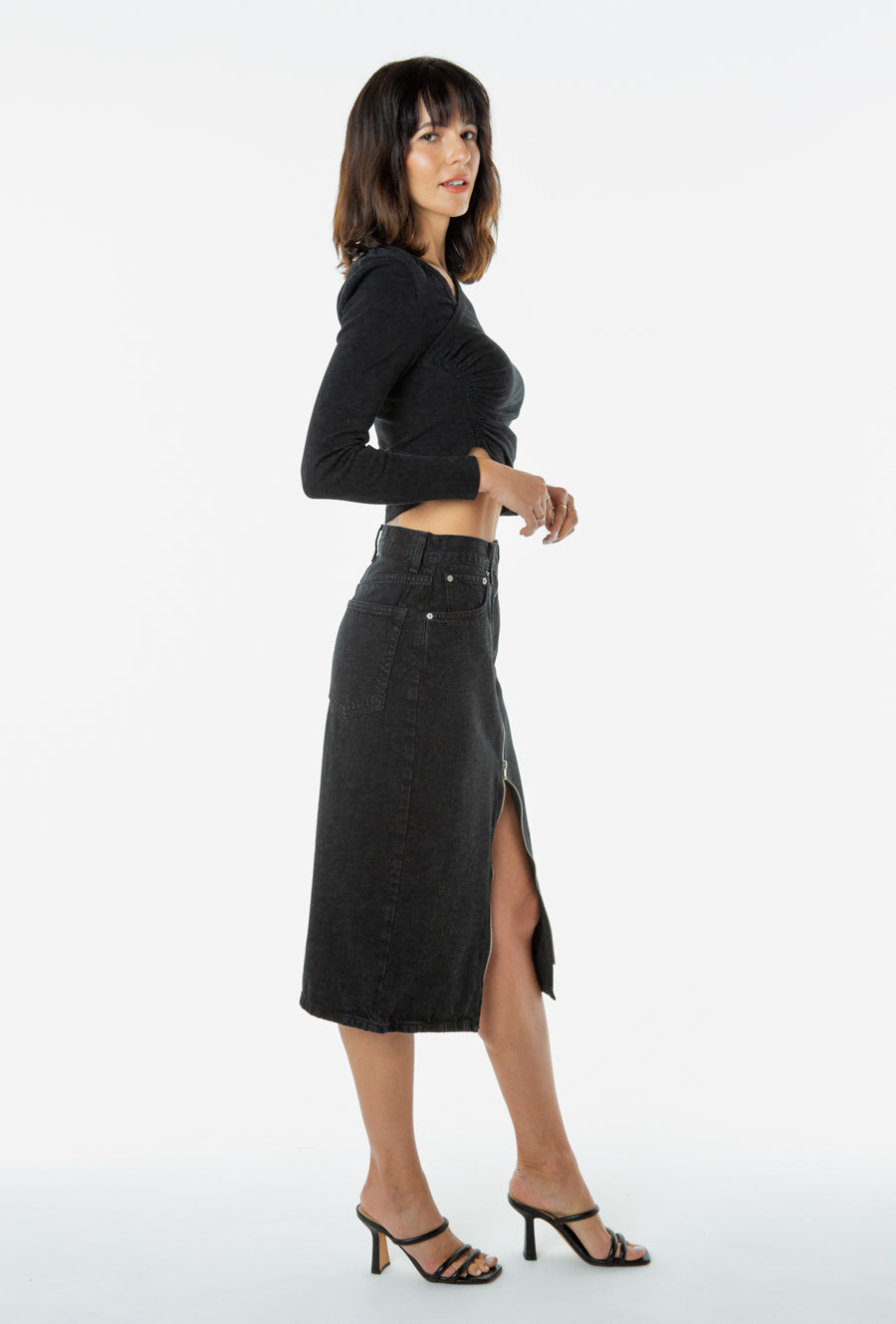 Veta Pencil Skirt, Black Rock