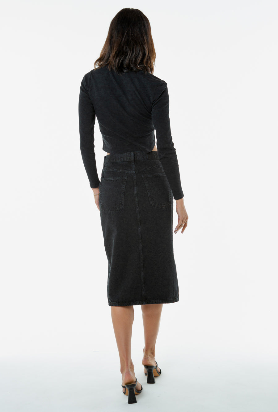 Veta Pencil Skirt, Black Rock