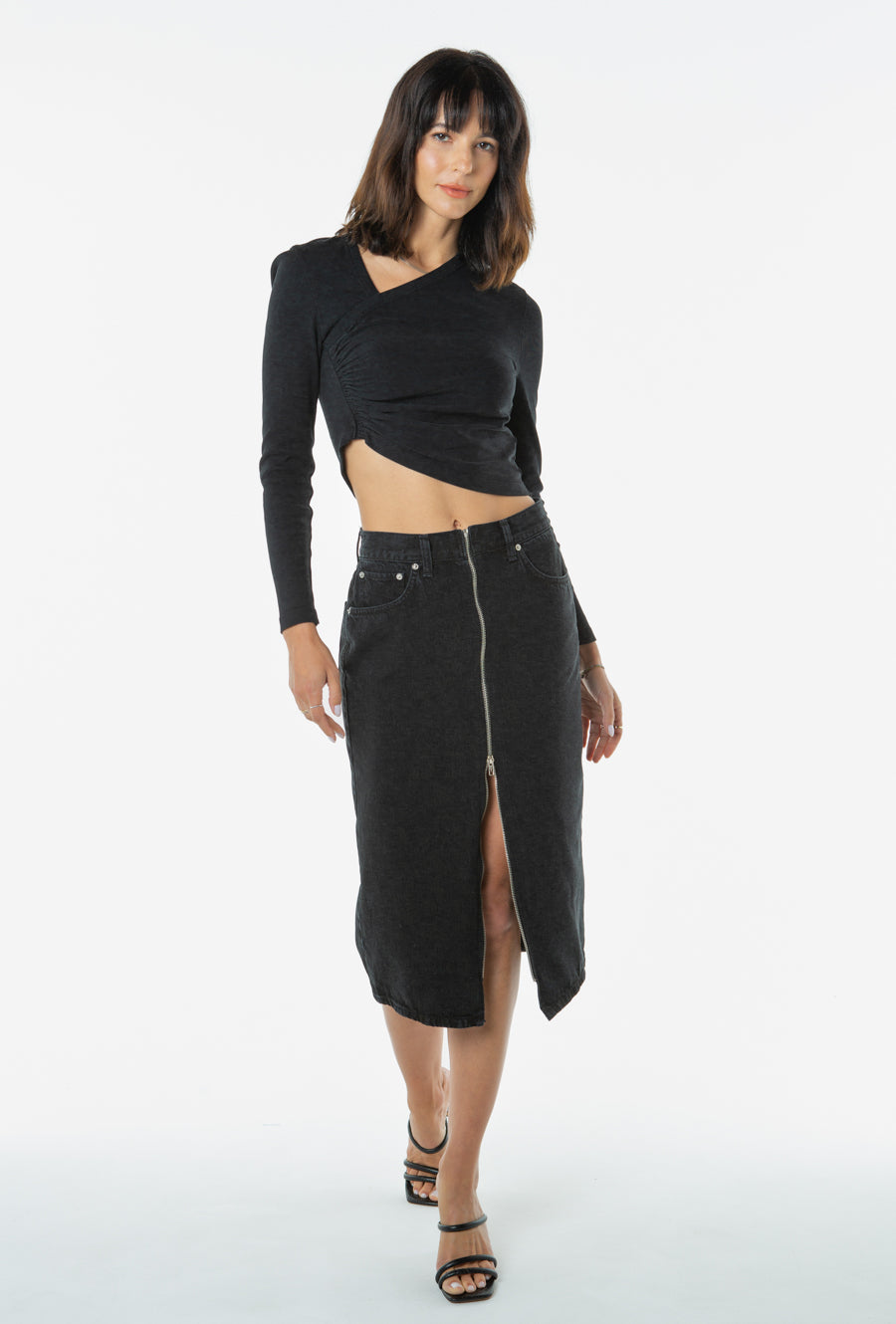 Veta Pencil Skirt, Black Rock