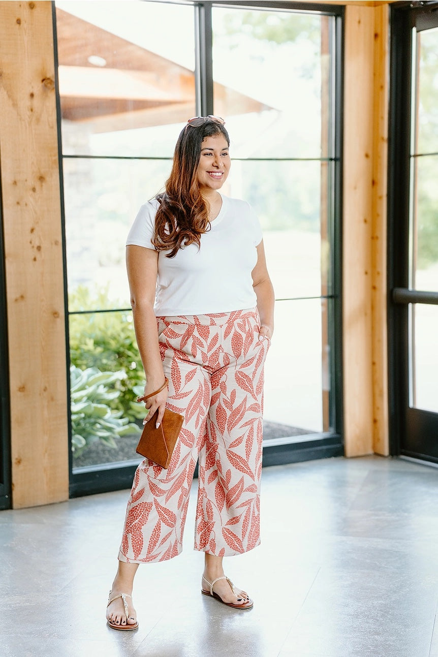 Wide Leg Pant, Red Leaf