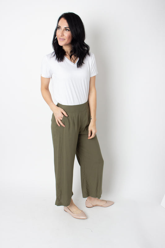 Wide Leg Pants, Olive