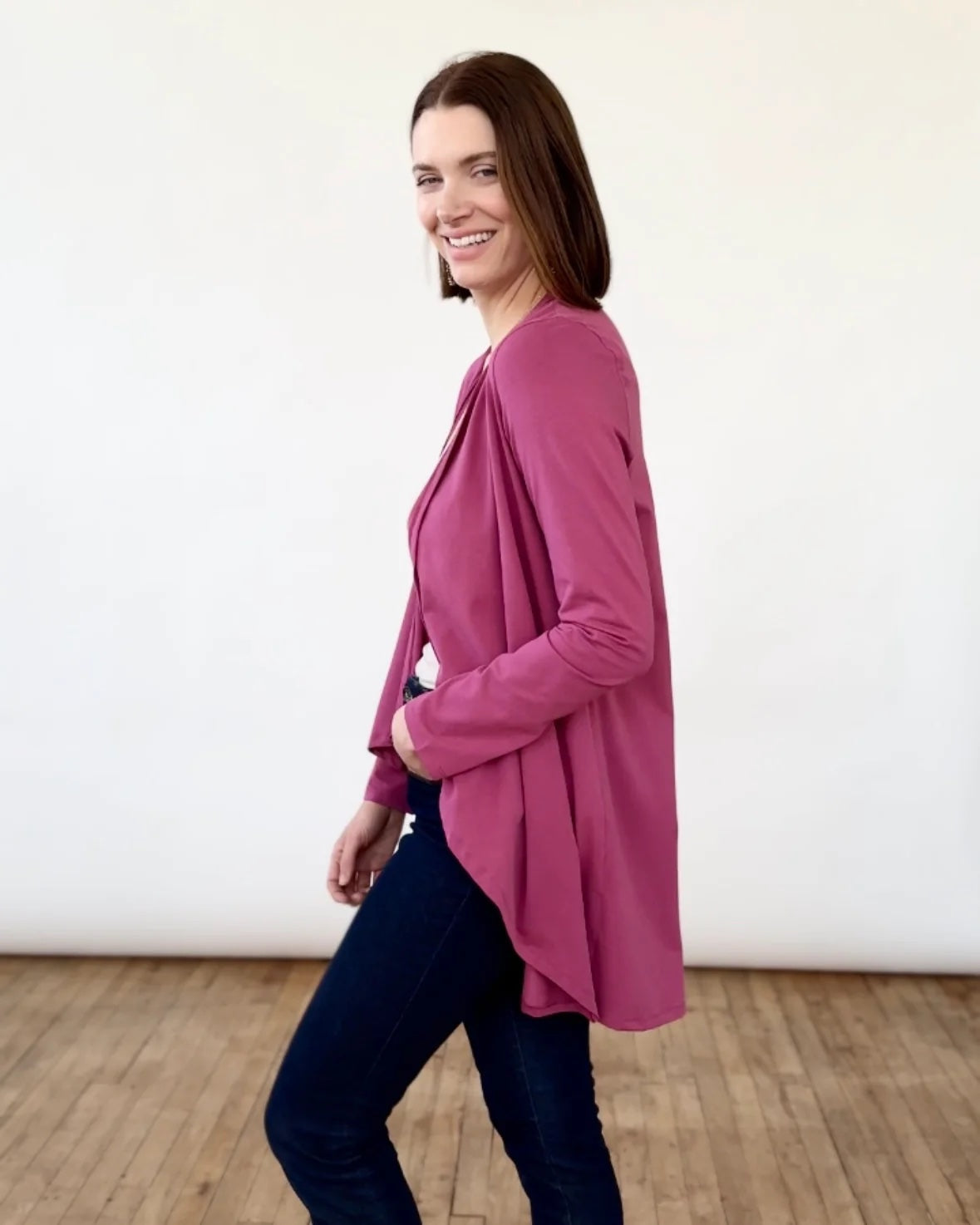 Wilma Cardigan, Mauve Berry