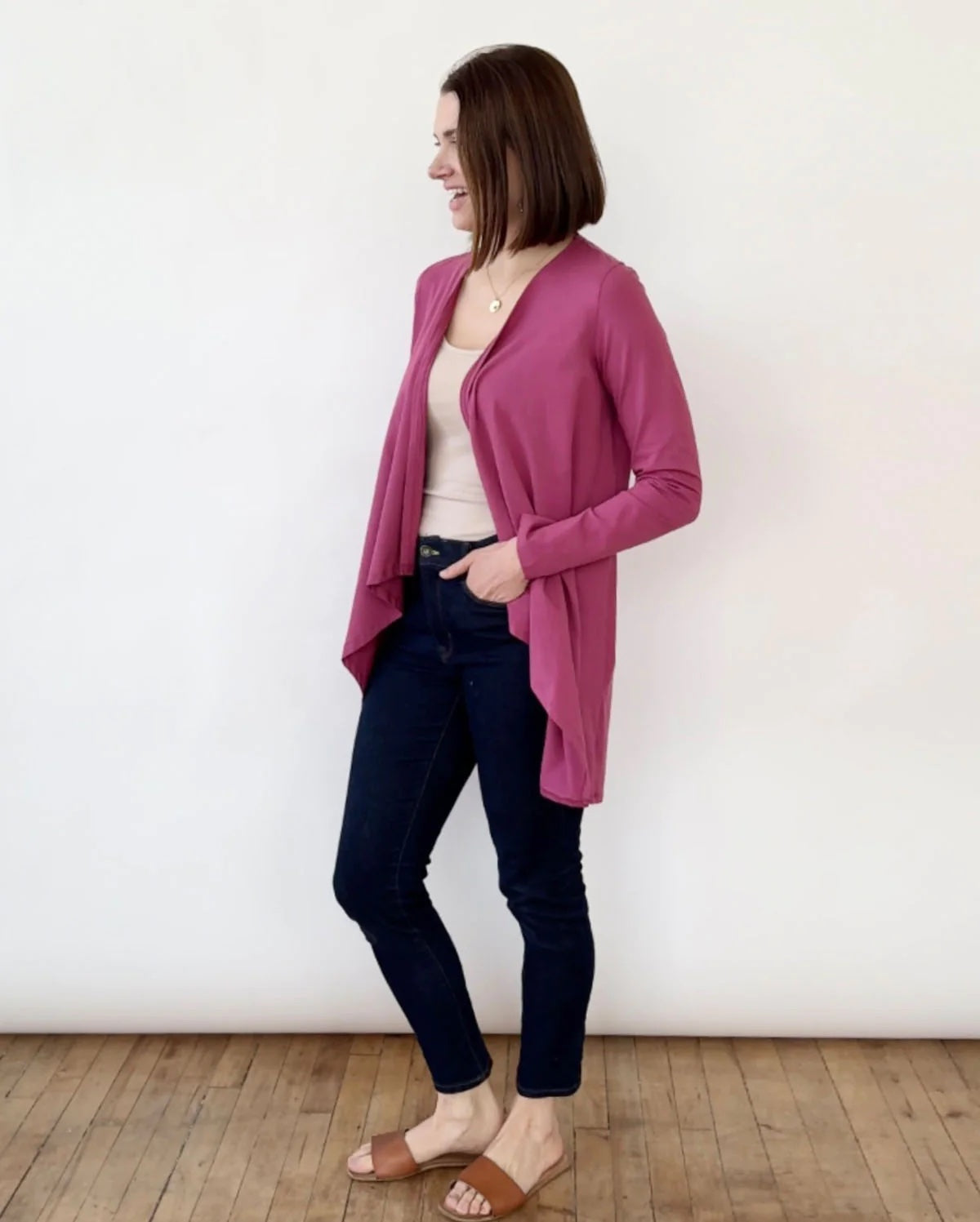 Wilma Cardigan, Mauve Berry