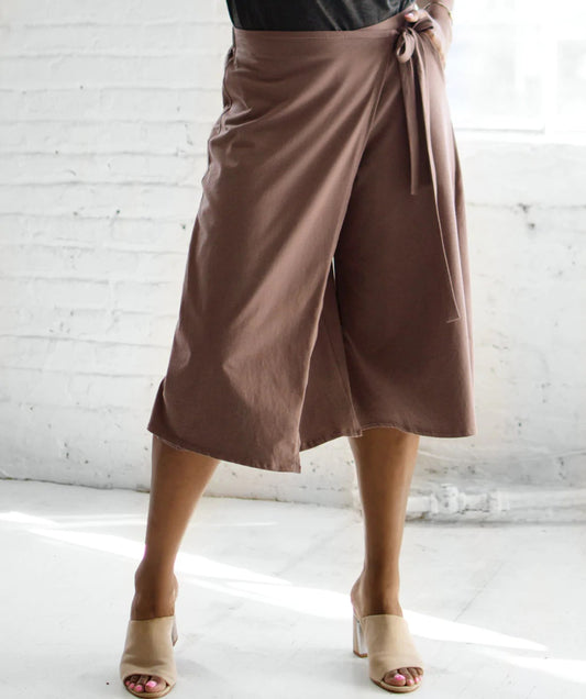 Edith Wrap Pants, Taupe