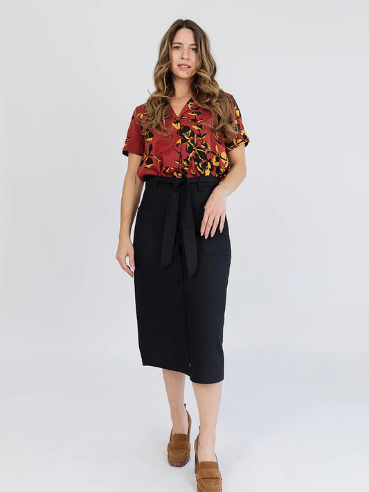 Frances Skirt, Black Denim