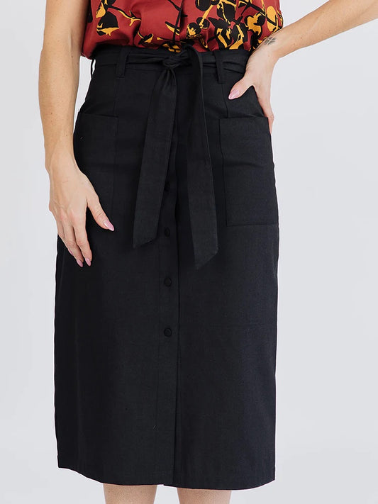 Frances Skirt, Black Denim